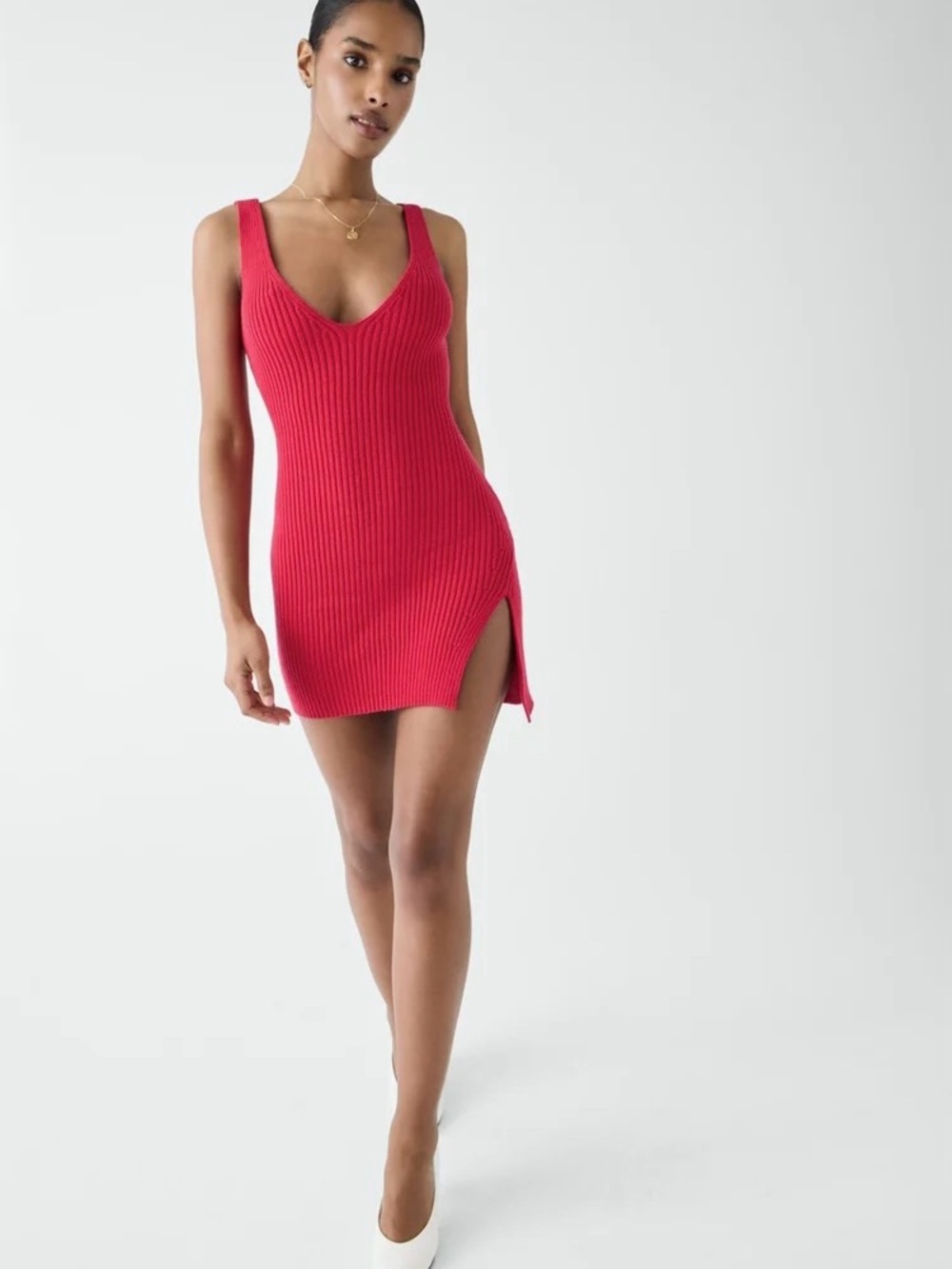 Frankies Bikinis NWT  Lady Cloud Knit Mini Dress In Burning Love Pink Size S
